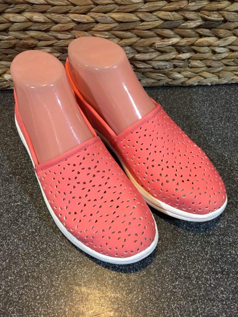 Clarks CloudSteppers Coral Perforated Slip-On Flats